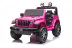Kinderfahrzeug 12V 4WD Kinderelektro Auto Kinderauto Jeep Wrangler Rubicon Limited Edition pink Geländeauto USB EVA Gummiräder Ledersitz