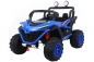 Mobile Preview: Kinderfahrzeug 12V Zweisitzer Kinder Elektro Auto Buggy STRANGE XXL Elektro 4 WD Allrad Ledersitz EVA Gummiräder blau