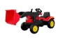 Mobile Preview: Kinderfahrzeug Tretfahrzeug Traktor Tretauto Frontlader mit Anhänger und Werkzeug rot