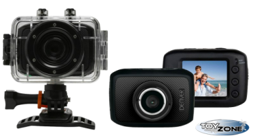 Action-Kamera DENVER "ACT-1301" 4,5cm/1,77" Display, microSD-Slot für bis zu 32GB
