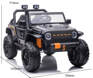 Kinderfahrzeug Geländeauto Hercules 100Kg Tragkraft Kind & Erwachsenen 12V 10 Ah Kinder elektro Auto Kinderauto 4WD Allrad USB EVA Gummiräder Ledersitz SW