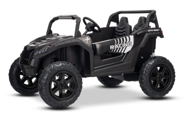 Kinderauto 24V Lithium Batterie Strong Kinder Elektro Auto 15km/h Kinderfahrzeug Elektro UTV2000 Strong Brushless Motor Metallgetriebe Luftreifen Scheibenbremsen Zweisitzer Ledersitz schwarz