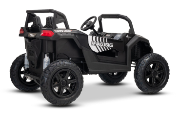 Kinderauto 24V Lithium Batterie Strong Kinder Elektro Auto 15km/h Kinderfahrzeug Elektro UTV2000 Strong Brushless Motor Metallgetriebe Luftreifen Scheibenbremsen Zweisitzer Ledersitz schwarz