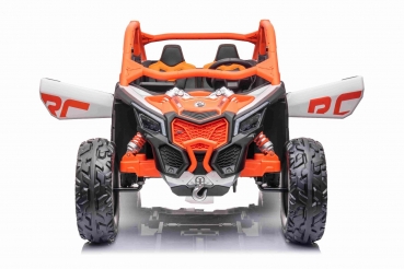 Kinderfahrzeug 24V 800 Watt Kinder Elektro Auto Kinderquad Elektro Buggy X-treme Can-Am Zweisitzer Ledersitz EVA Gummiräder