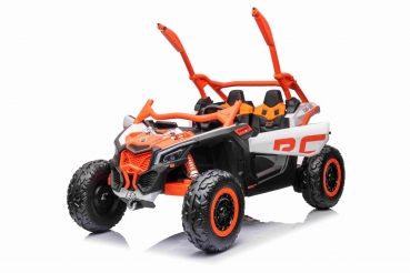 Kinderfahrzeug 12V 4WD Allrad Kinder Elektro Auto Kinderquad Elektro Buggy X-treme Zweisitzer Ledersitz EVA Gummiräder