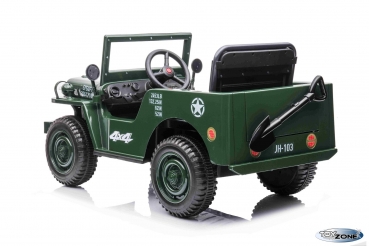 Kinderfahrzeug 12V Kinder Elektro Auto Geländewagen U.S.  Army Militärfahrzeug Limited Edition 4x4 180W Elektro grün