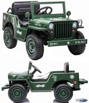 Kinderfahrzeug 12V Kinder Elektro Auto Geländewagen U.S. Army Militärfahrzeug Limited Edition 4x4 180W Elektro grün
