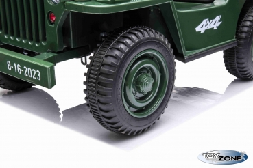 Kinderfahrzeug 12V Kinder Elektro Auto Geländewagen U.S. Army Militärfahrzeug Limited Edition 4x4 180W Elektro grün