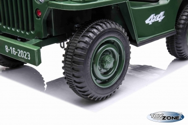 Kinderfahrzeug 12V Kinder Elektro Auto Geländewagen U.S.  Army Militärfahrzeug Limited Edition 4x4 180W Elektro grün