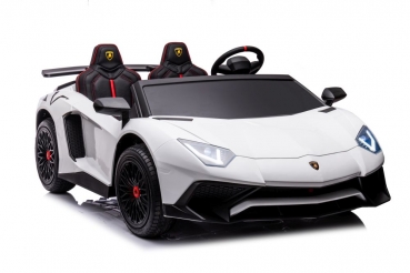 Kinderfahrzeug 24V Lamborghini Kinder Elektro Auto Luftreifen 15kmh XXXL 1,7 Meter MP3 USB Ledersitz weiß