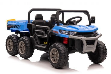 Kinderfahrzeug Kinder Elektro Auto LOADER900 XXL1.5m 24V 2 x 200 Watt MP3 USB Ledersitz Zweisitzer EVA Gummiräder 2,4 GHZ blau