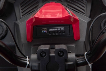 Kinderquad XXForce 24V 400W 8kmh Kinder Elektro Auto Kinderfahrzeug Elektro Quad ATV Ledersitz EVA Gummiräder weiß/schwarz