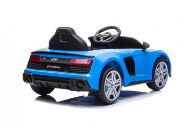 Kinderfahrzeug 12V Kinder Elektro Auto Audi R8 Spyder Edition MP3 USB Bluetooth EVA Gummiräder Ledersitz 2,4 GHZ blau