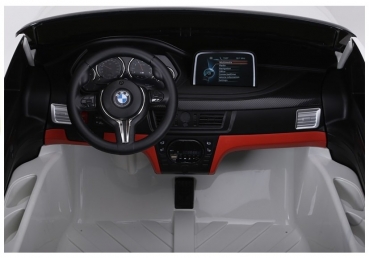 Kinderfahrzeug BMW X6M Zweisitzer XXL 12V Kinder Elektro Auto Kinderauto MP3 USB Ledersitz EVA Gummiräder 2,4 GHZ weiß
