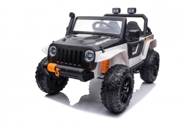 Kinderfahrzeug Geländeauto Hercules 100Kg Tragkraft Kind & Erwachsenen 12V 10 Ah Kinder elektro Auto Kinderauto 4WD Allrad USB EVA Gummiräder Ledersitz SW