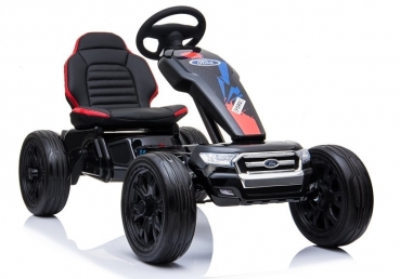 Go-Kart Ford Ledersitz EVA Gummi Räder Kinderfahrzeug 12V Kinder Elektro Auto Elektrocart