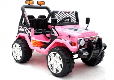 Kinderfahrzeug Geländeauto Beast 12V Kinder elektro Auto Kinderauto USB EVA Gummiräder rosa