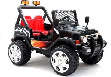 Kinderfahrzeug Geländeauto Beast 12V Kinder elektro Auto Kinderauto USB EVA Gummiräder schwarz