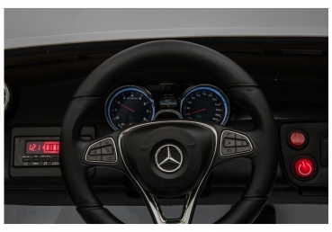 Kinderfahrzeug Mercedes GLC 63S Coupe AMG Zweisitzer 4x4 12V Kinder Elektro Auto Kinderauto MP3 USB Ledersitz EVA Gummiräder 2,4 GHZ weiß