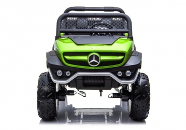 Kinderauto 12V Kinder Elektro Auto Mercedes Unimog XXL Zweisitzer 4WD Allrad USB Ledersitz EVA Gummiräder 2,4 GHZ