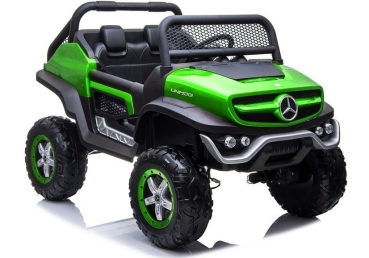 Kinderauto 12V Kinder Elektro Auto Mercedes Unimog XXL Zweisitzer 4WD Allrad USB Ledersitz EVA Gummiräder 2,4 GHZ