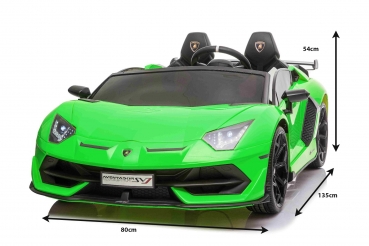 Kinderfahrzeug Kinderauto 24V Zweisitzer Echtlackierung Touchscreen MP4 Video  Kinder Elektro Auto Lamborghini Aventador SVJ Edition MP3 USB EVA Gummiräder 2,4 GHZ