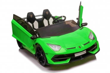 Kinderfahrzeug Kinderauto 24V Zweisitzer Echtlackierung Touchscreen MP4 Video  Kinder Elektro Auto Lamborghini Aventador SVJ Edition MP3 USB EVA Gummiräder 2,4 GHZ