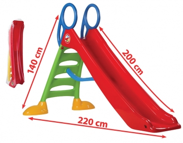 Riesen Rutsche XXL mit 200 cm und Wasseranschluss Made in EU Kinderrutsche Gartenrutsche