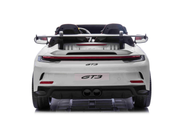 Kinderfahrzeug Kinderauto Porsche 911 GT3 24V 4x4 zwei Sitzer 800W Lithium-Batterie LED ORIGINALE Lizenz weiß