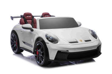 Kinderfahrzeug Kinderauto Porsche 911 GT3 24V 4x4 zwei Sitzer 800W Lithium-Batterie LED ORIGINALE Lizenz weiß