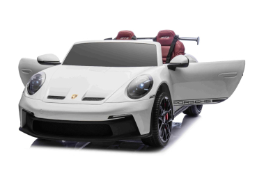 Kinderfahrzeug Kinderauto Porsche 911 GT3 24V 4x4 zwei Sitzer 800W Lithium-Batterie LED ORIGINALE Lizenz weiß