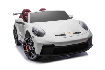 Kinderfahrzeug Kinderauto Porsche 911 GT3 24V 4x4 zwei Sitzer 800W Lithium-Batterie LED ORIGINALE Lizenz weiß