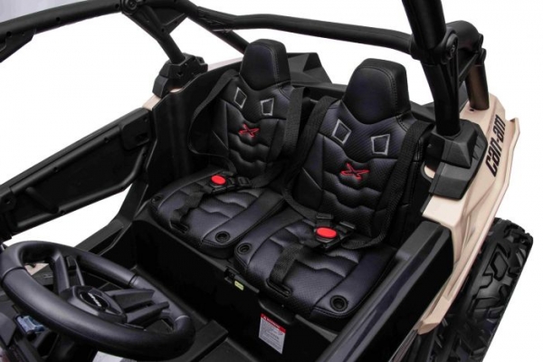 Kinderfahrzeug 24V 800 Watt Kinder Elektro Auto Kinderquad Elektro Buggy X-treme Can-Am Zweisitzer Ledersitz EVA Gummiräder