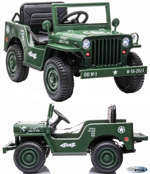 Kinderfahrzeug 12V Kinder Elektro Auto Geländewagen U.S. Army Militärfahrzeug Limited Edition 4x4 180W Elektro grün