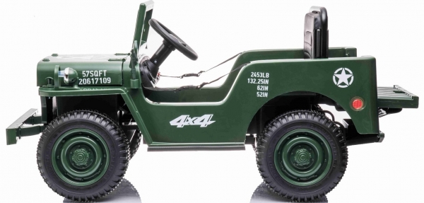 Kinderfahrzeug 12V Kinder Elektro Auto Geländewagen U.S. Army Militärfahrzeug Limited Edition 4x4 180W Elektro grün