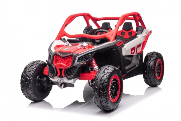 Kinderfahrzeug 12V 4WD Allrad Kinder Elektro Auto Kinderquad Elektro Buggy X-treme Zweisitzer Ledersitz EVA Gummiräder