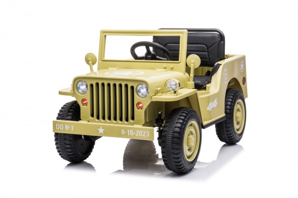 Kinderfahrzeug 12V Kinder Elektro Auto Geländewagen U.S.  Army Militärfahrzeug 4x4 180W Limited Edition Elektro khaki