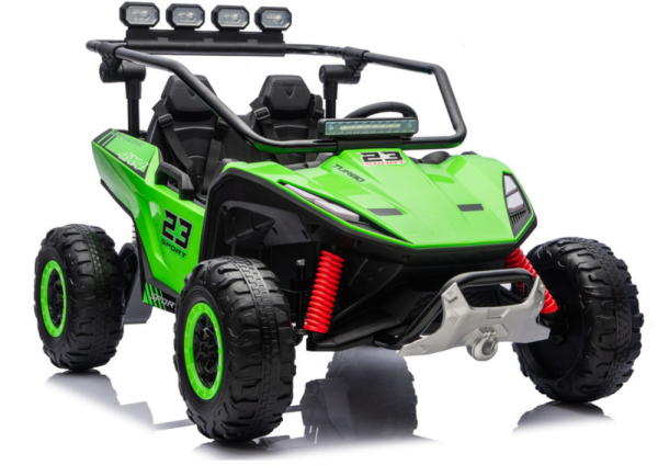 Kinderfahrzeug 24V 800 Watt Kinder Elektro Auto Kinderquad Elektro Buggy Turbo Zweisitzer Ledersitz EVA Gummiräder