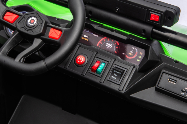 Kinderfahrzeug 24V 800Watt Buggy Turbo Kinder Elektro Auto Kinderquad Zweisitzer Elektro Ledersitz EVA Gummiräder