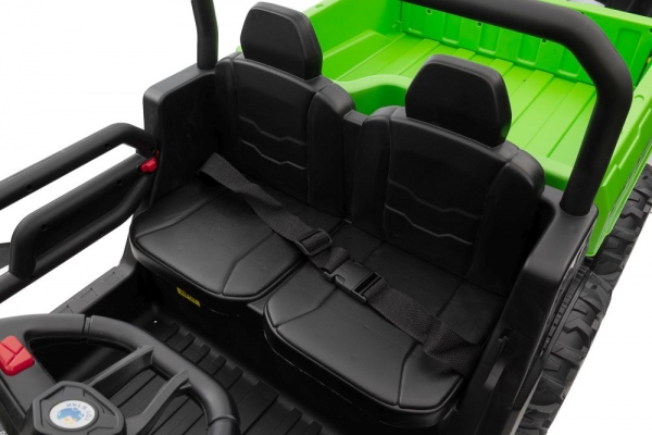 Kinderfahrzeug Kinder Elektro Auto LOADER900 XXL1.5m 24V 2 x 200 Watt MP3 USB Ledersitz Zweisitzer EVA Gummiräder 2,4 GHZ grün