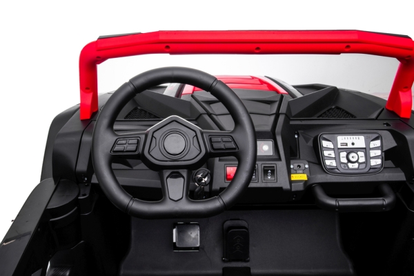 Kinderauto 24V Strong Kinder Elektro Auto 15km/h Kinderfahrzeug Elektro UTV2000 Strong Brushless Motor Metallgetriebe Luftreifen Scheibenbremsen Zweisitzer Ledersitz grün
