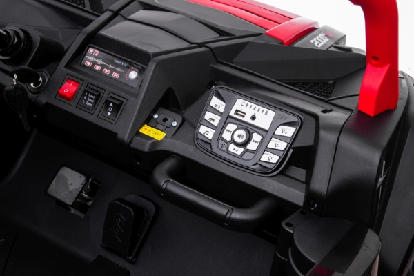 Kinderauto 24V Strong Kinder Elektro Auto 15km/h Kinderfahrzeug Elektro UTV2000 Strong Brushless Motor Metallgetriebe Luftreifen Scheibenbremsen Zweisitzer Ledersitz grün