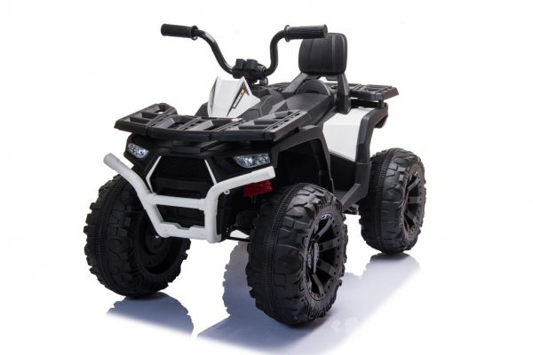 Kinderquad XXForce 24V 400W 8kmh Kinder Elektro Auto Kinderfahrzeug Elektro Quad ATV Ledersitz EVA Gummiräder weiß/schwarz