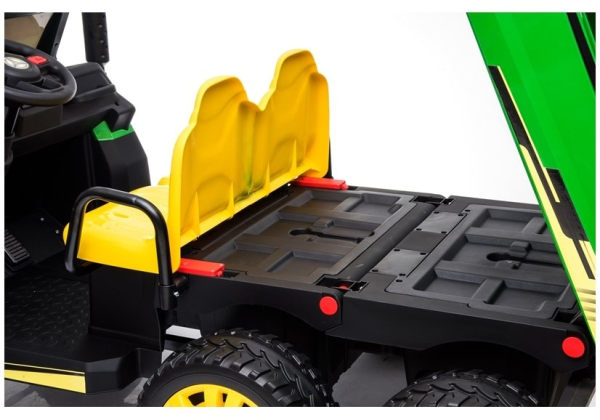 Kinderauto 24V Lithium-Batterie 4 x 200Watt Gesamt 800Watt Kinder Elektro Auto BIG LOADER der 6 x 6 Crawler XXL 1,5 Meter Bluetooth USB Ledersitz EVA Gummiräder 2,4 GHZ grün