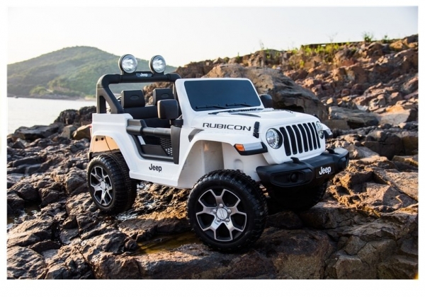 Kinderfahrzeug 12V Kinderelektro 4x4 Allrad Auto Kinderauto Jeep Wrangler Rubicon Geländeauto USB EVA Gummiräder Ledersitz