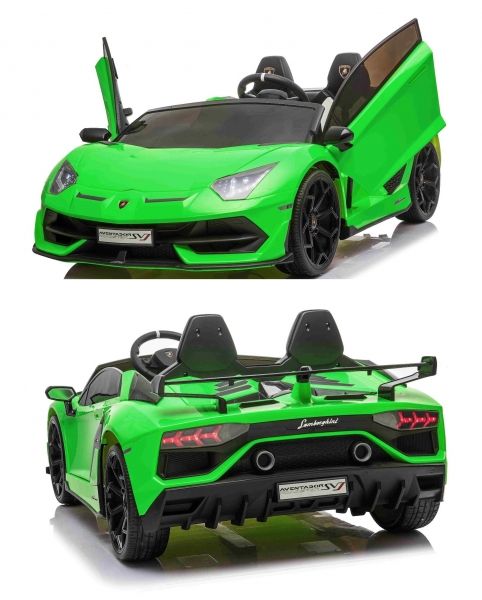 Kinderfahrzeug Kinderauto 24V Zweisitzer Echtlackierung Touchscreen MP4 Video  Kinder Elektro Auto Lamborghini Aventador SVJ Edition MP3 USB EVA Gummiräder 2,4 GHZ