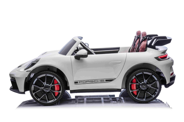 Kinderfahrzeug Kinderauto Porsche 911 GT3 24V 4x4 zwei Sitzer 800W Lithium-Batterie LED ORIGINALE Lizenz weiß