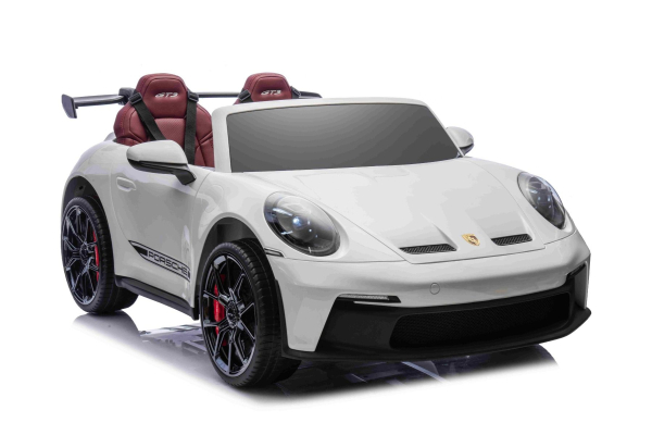 Kinderfahrzeug Kinderauto Porsche 911 GT3 24V 4x4 zwei Sitzer 800W Lithium-Batterie LED ORIGINALE Lizenz weiß