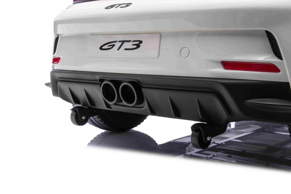 Kinderfahrzeug Kinderauto Porsche 911 GT3 24V 4x4 zwei Sitzer 800W Lithium-Batterie LED ORIGINALE Lizenz weiß
