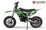 Kinder Motocross Crossbike Elektro Gazelle Deluxe 550 Dirt Bike Scheibenbremsen Luftbereifung Pocket Bike 25km/h grün